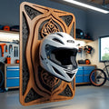 Wall mounted Bike Helmet Holder - Designerware(wood and Dark Colour)