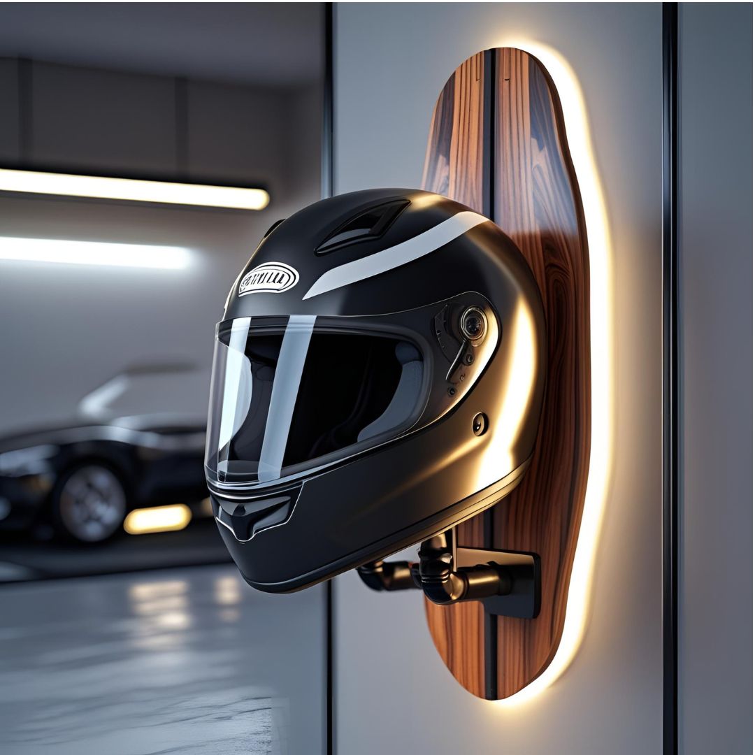 Wall mounted Bike Helmet Holder - Basic(Chacolate Colour)