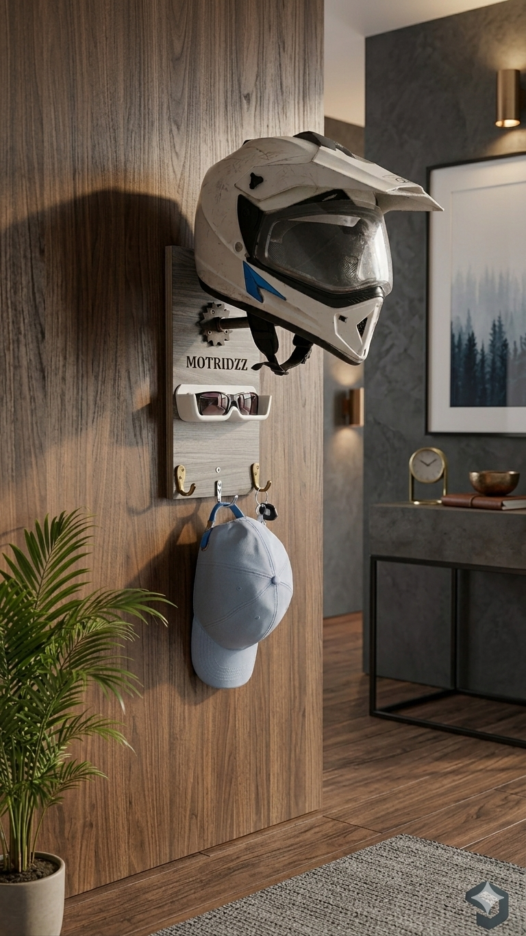 Wall mounted Riding Gear Holder - Basic(Grey Colour)