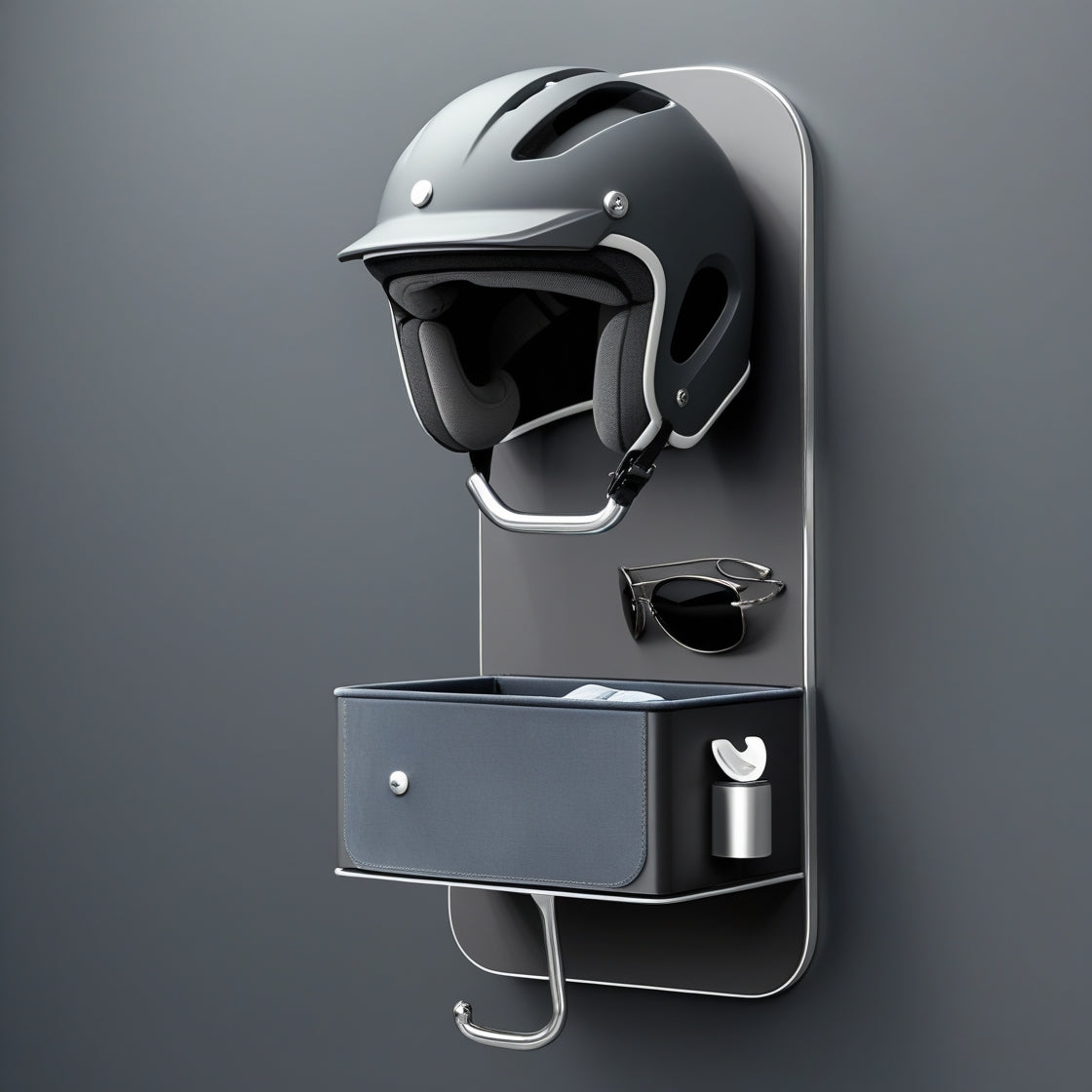 Wall mounted Riding Gear Holder - Stylish(Dark Colour)